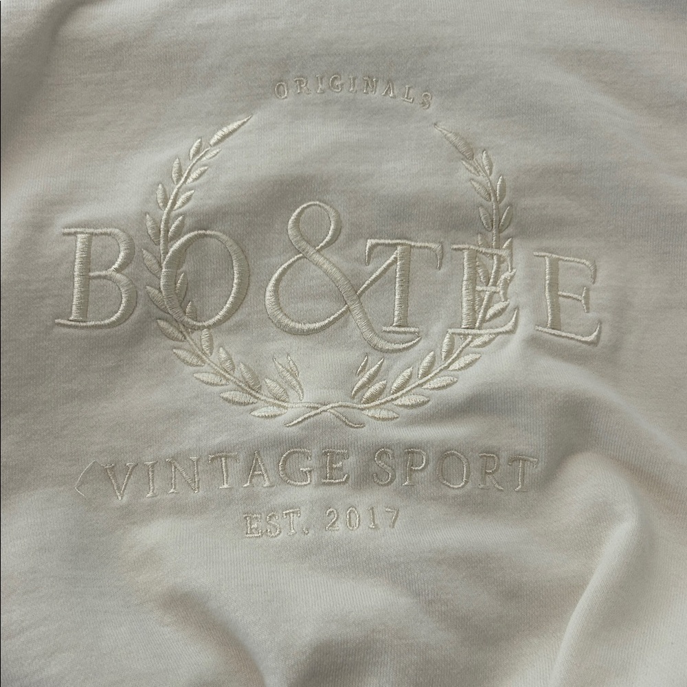 Bo & Tee off-white Zip-Up Cropped Hoodie Small - Picture 5 of 9